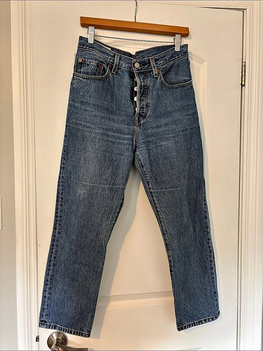 Levi's 501 Original Crop Jeans Straight Leg Blue